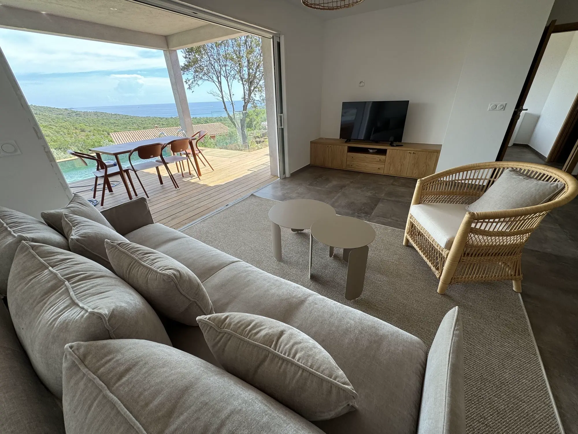 Salon vue mer villa Ugliastru